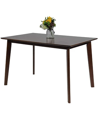 Slickblue Versatile 6-Person Wood Dining Table with Espresso Finish for Modern Homes