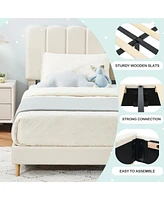 gaomon Twin Bed Frame for Boys & Girls, Upholstered Platform