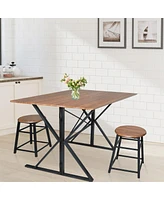 Slickblue Mid-Century Drop Leaf Dining Table Set Space-Saving Design for Compact Dining Areas