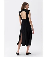 Nocturne Women's Padded Shoulder Midi Dress