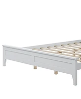 Slickblue Modern White Solid Wood Platform Bed