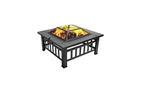 Slickblue Portable Metal Fire Bowl for Courtyard – Complete with Accessories