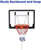 Slickblue Portable Basketball Hoop System Adjustable Height Backboard for Outdoor Sports Equipment