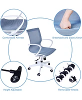 Slickblue Adjustable Mesh Office Computer Chair Ergonomic Mid-Back Swivel Task Chair with Armrests for Meetings