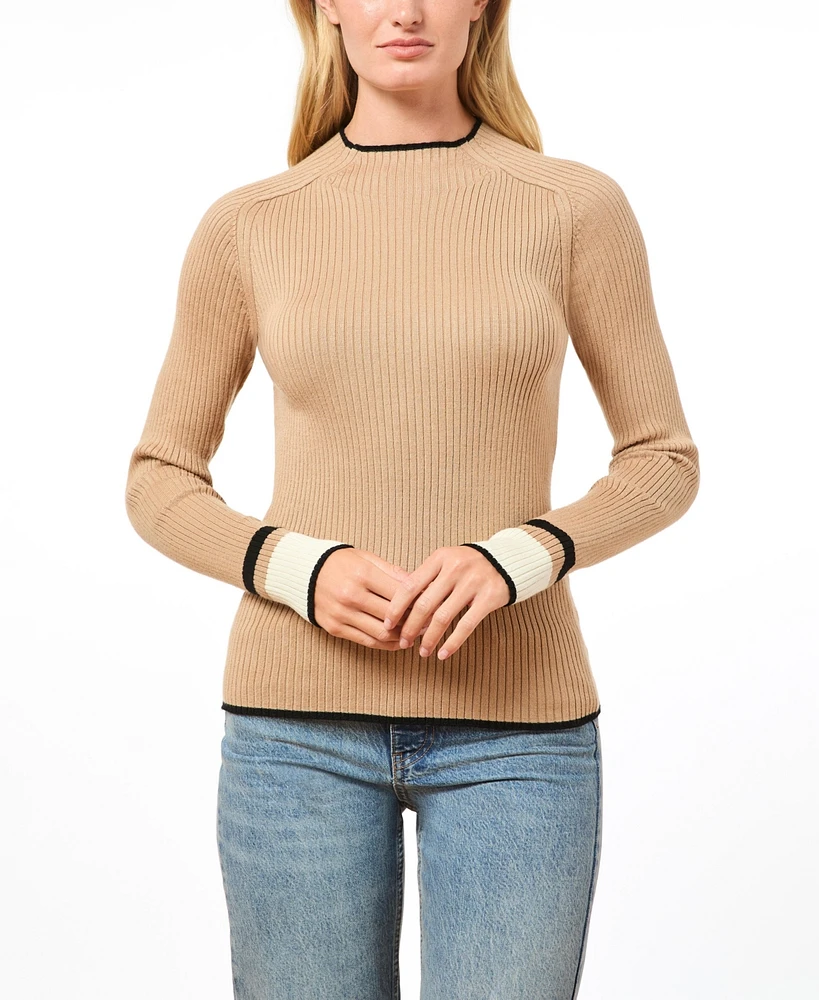 Cable & Gauge Women's Two Tone Ribbed Sweater