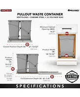 Rev-a-Shelf Double 35 qt. Pullout Trash Containers, Gray, 54WC-1835SC-17-1