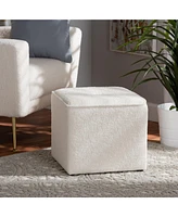 Baxton Studio Isaiah Modern and Contemporary Ivory Boucle Upholstered Ottoman