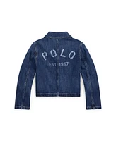 Polo Ralph Lauren Big Girls Logo Cotton Denim Boxy Jacket