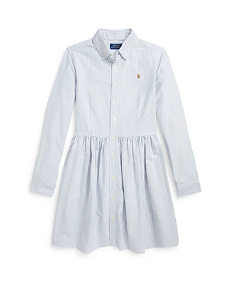 Polo Ralph Lauren Big Girls Striped Cotton Oxford Shirtdress