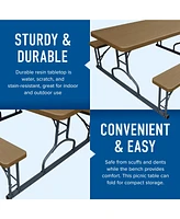 Plastic Development Group 6 Foot Picnic Table for Indoor and Outdoor Use, Brown