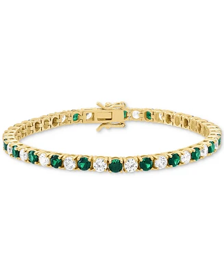 Grown With Love Lab Emerald (4-5/8 ct. t.w.) & Diamond (4-1/2 Tennis Bracelet 14k Gold (Also Ruby Grow