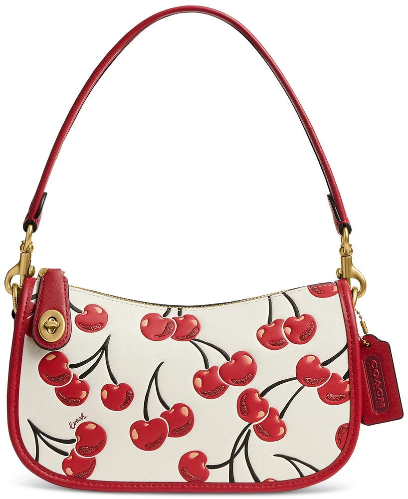 Coach Swinger Cherry Print Leather Shoulder Bag