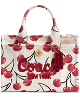 Coach Cargo Cherry Print Canvas Tote Bag 20