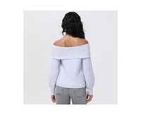 525 Women's Elizabeth Rosettes Off the Shoulder Pullover