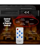 Skonyon 18 Inch Electric Fireplace Insert with 7-Level Adjustable Flame Brightness