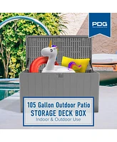 Plastic Development Group 105-Gallon Resin Outdoor Storage Patio Deck Box, Gray