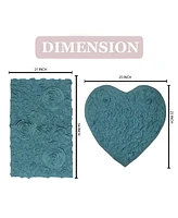 Home Weavers Bell Flower Heart 2-Pc. Bath Rug Set