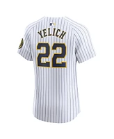 Nike Men's Christian Yelich White Milwaukee Brewers Alternate Elite Player Jersey