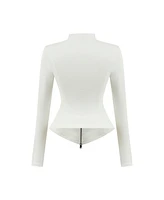 Nocturne Women's Front Zippered Blouse