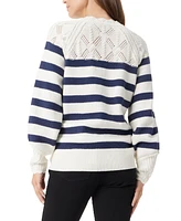 Sam Edelman Women's Joy Novelty Yoke Striped Sweater