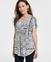 Jm Collection Plus Printed T-Shirt, Exclusively at Macy's