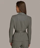 Donna Karan New York Women's Belted Pinstripe Jacket