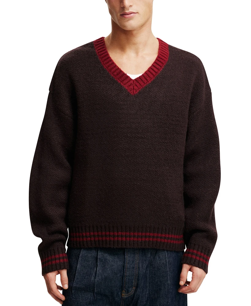 Cotton On Men's V Neck Knit Sweater