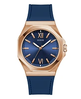 Guess Men's Analog Blue Silicone Watch, 42mm