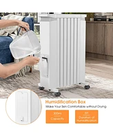 Skonyon 1500W Portable Oil Filled Radiator Heater with 3 Heat Settings-White