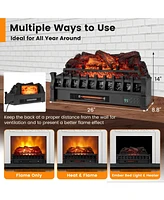 Skonyon 26 Inches Infrared Quartz Electric Fireplace with Realistic Pinewood Ember Bed