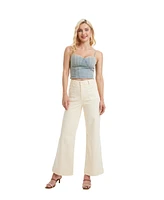 Bayeas Women's Luna High Rise Wide Leg Jeans With Patch Pocket