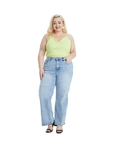 Bayeas Plus High Rise Wide Leg Jeans