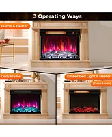 Sugift 23 Inch 3-Sided Electric Fireplace 1500W Recessed Fireplace Insert