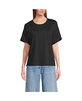 Lands' End Women's Oversized Supima Short Sleeve Crew Neck T-Shirt