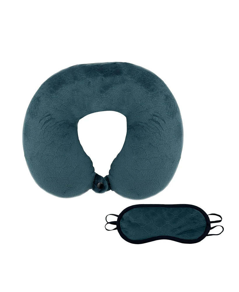 Pursonic Memory Foam Travel Pillow with Sleep Mask