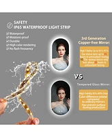 Wisfor 600 x 1200mm Wall-mounted Oval Led Backlight Bathroom Vanity Mirror with 3 Lights