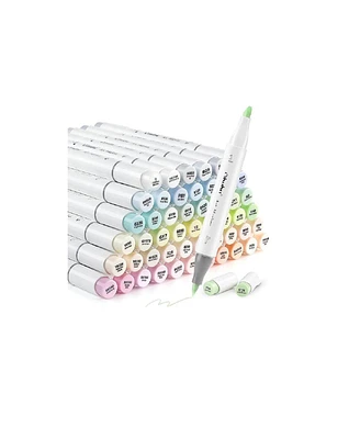 Ohuhu Honolulu 48 New Pastel Brush/Chisel Dual Tip Alcohol Markers Y30-80402-46