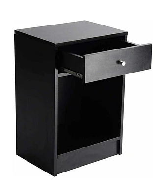 Slickblue Stylish Nightstand with Drawer and Cabinet – Modern Bedside Table Organizer for Storage