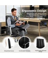 Slickblue Ergonomic Low Back Leather Office Chair Stylish Swivel for Comfort and Support