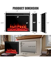 Sugift 37 Inch Electric Fireplace Recessed with Adjustable Flames