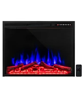 Skonyon 34 Inch Electric Fireplace Recessed with Adjustable Flames