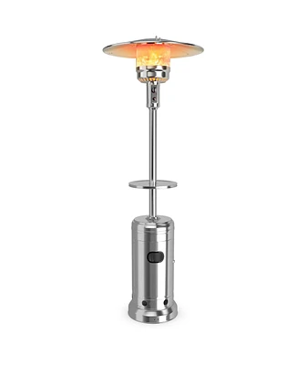 Sugift Outdoor Heater Propane Standing Lp Gas Steel with Table and Wheels