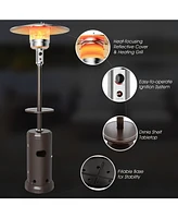 Sugift Outdoor Heater Propane Standing Lp Gas Steel with Table and Wheels