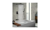 Slickblue Male Npt Matte Shower System - 12-Inch Rain Shower Head with Handheld Spray for Bathroom