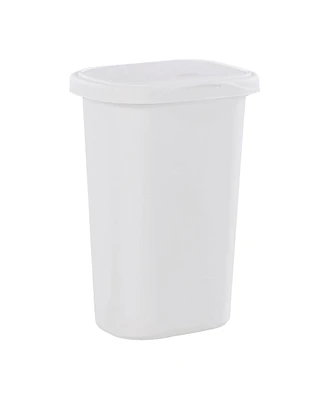 Rubbermaid 13.25 Gallon Rectangular Spring-Top Lid Wastebasket Trash Can, White