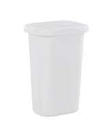 Rubbermaid 13.25 Gallon Rectangular Spring-Top Lid Wastebasket Trash Can, White