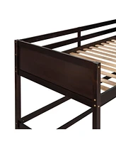 Slickblue Solid Wood Twin Loft Bed with Ladder - Space-Saving Elevated Frame for Kids' or Teens' Bedroom