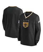 Nike Men's Black New Orleans Saints 2023 Sideline V-Neck Pullover Windshirt