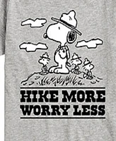 Hybrid Big Boys Peanuts Snoopy Hike More Worry Less Graphic Tee