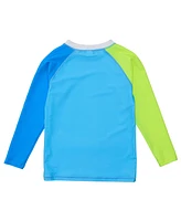 Snapper Rock Big Boys Citron Splash Colorblock Ls Rash Top